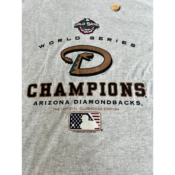 Chase Men's Size XL TShirt Vtg Arizona Diamondbacks 2001 World Series Champions - Picture 2 of 5